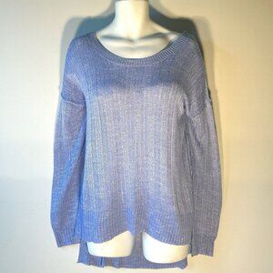 Kori America SZ XL Periwinkle Blue lightweight sweater Preppy Lagenlook Slouchy